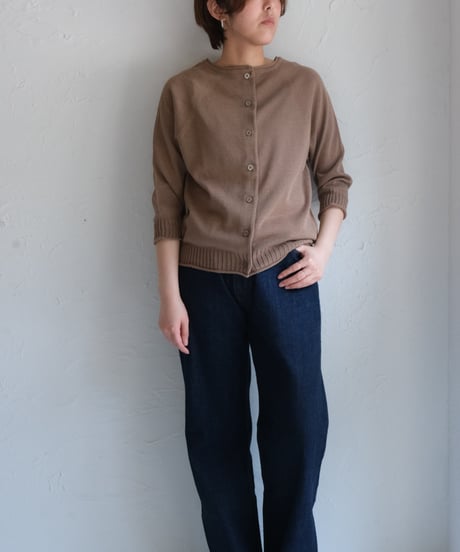 【AURA】和紙 2wayカーディガン　#charcoal/royal blue/brown/gray（新色）