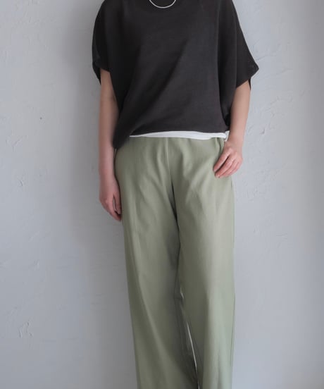 【AURA】シェルタリング　ストレートパンツ  #green