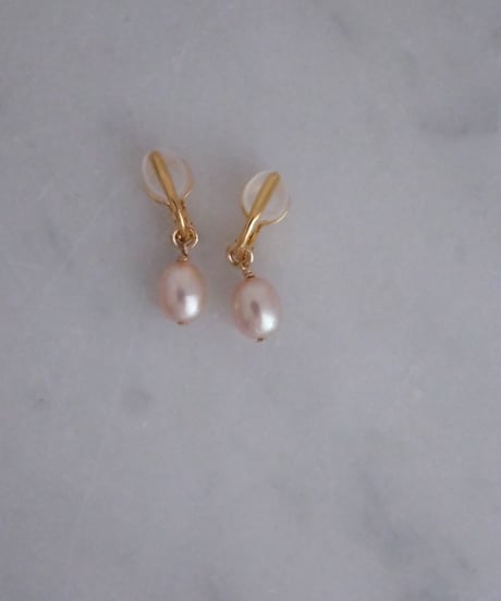 Egg short earring (WH / PK)