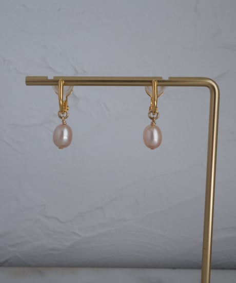 Egg short earring (WH / PK)