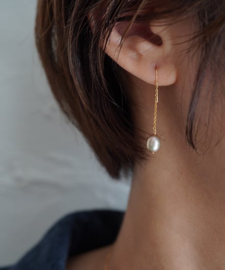 Egg Bronze long hook pierce
