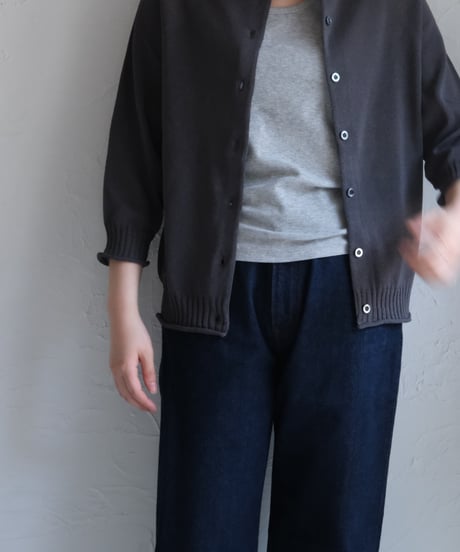 【AURA】和紙 2wayカーディガン　#charcoal/royal blue/brown/gray（新色）