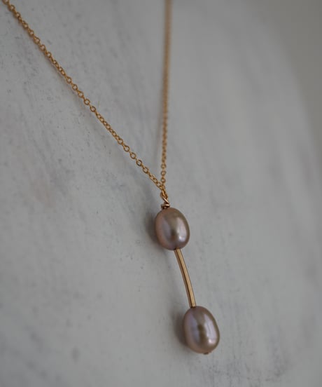 Egg Bronze bar necklace