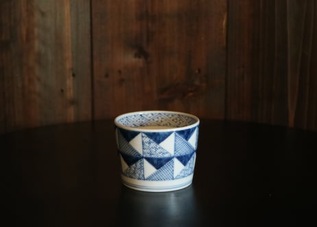蕎麦猪口　折り紙市松