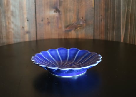 菊花皿（中）ルリ