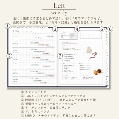 2027年1月始まりしごと手帳[日曜始まり／週：レフト／日：２DAY／色：モノ]