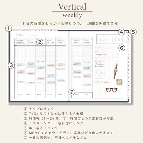 2027年1月始まりしごと手帳[月曜始まり／週：バーチカル／日：１DAY／色：モノ]