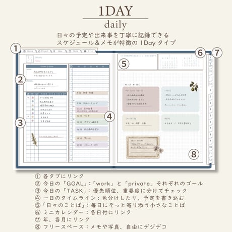 2027年1月始まりしごと手帳[月曜始まり／週：バーチカル／日：１DAY／色：ネイビー]