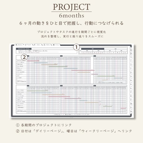 2027年1月始まりしごと手帳[日曜始まり／週：ブロック／日：１DAY／色：モノ]
