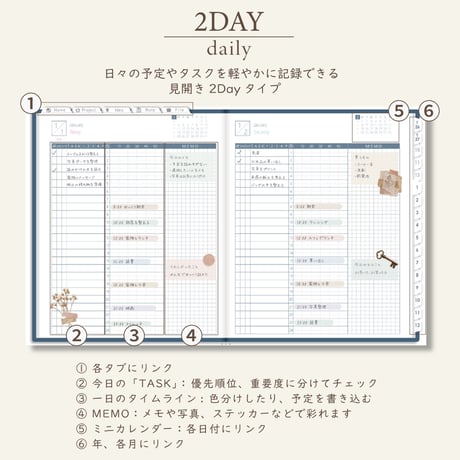 2027年1月始まりしごと手帳[月曜始まり／週：ブロック／日：２DAY／色：ネイビー]