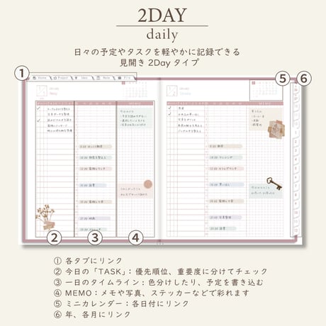 2027年1月始まりしごと手帳[日曜始まり／週：バーチカル／日：２DAY／色：サクラ]