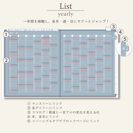 2027年1月始まりPREMIUM PLANNER[日曜始まり／週：ブロック／日：１DAY／色：ブルーグレー]