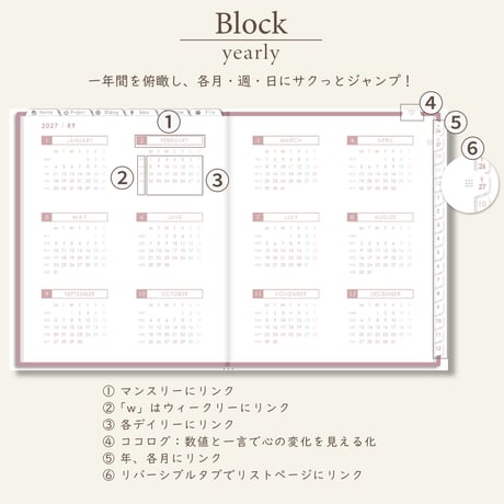 2027年1月始まりPREMIUM PLANNER[月曜始まり／週：バーチカル／日：１DAY／色：サクラ]