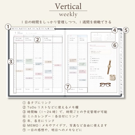 2027年1月始まりしごと手帳[日曜始まり／週：バーチカル／日：１DAY／色：モノ]