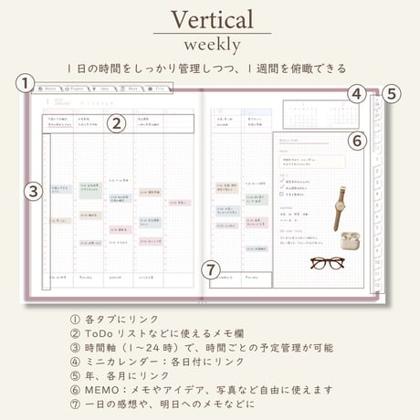 2027年1月始まりしごと手帳[日曜始まり／週：バーチカル／日：２DAY／色：サクラ]