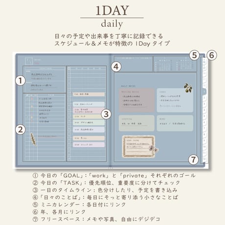 2027年1月始まりスケジュールプランナー[日曜始まり／週：バーチカル／日：１DAY／色：ブルーグレー]
