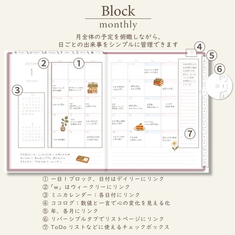 2027年1月始まりPREMIUM PLANNER[月曜始まり／週：バーチカル／日：１DAY／色：サクラ]