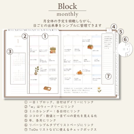 2027年1月始まりPREMIUM PLANNER[日曜始まり／週：ブロック／日：１DAY／色：マロン]