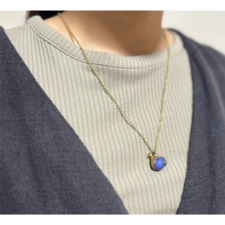 vintage  Töyri Bird Bronze Necklace  blue