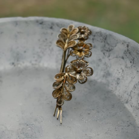 VIntage silver filigree bouquet brooch