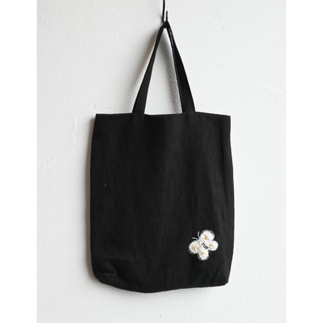raha linen flower applique bag