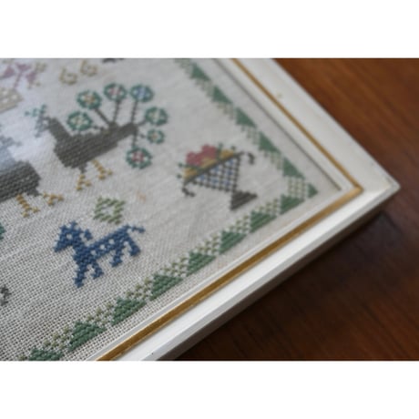 Vintage danish fremme emboridery tapestry 'January'