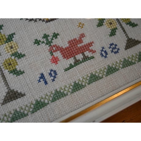 Vintage danish fremme emboridery tapestry ’August’