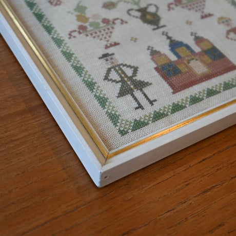 Vintage danish fremme emboridery tapestry 'November'