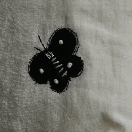 raha linen flower applique bag