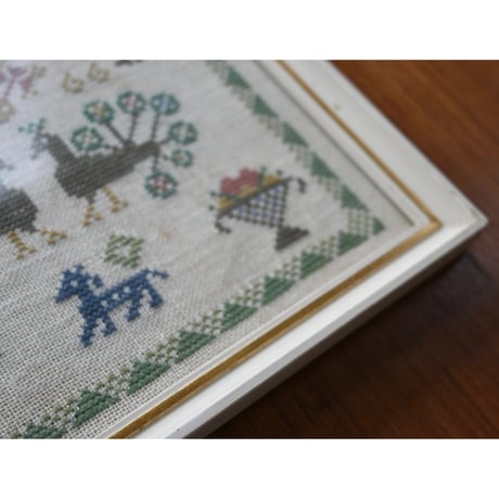 Vintage danish fremme emboridery tapestry 'April'