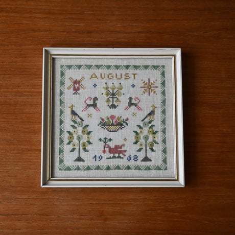 Vintage danish fremme emboridery tapestry ’August’