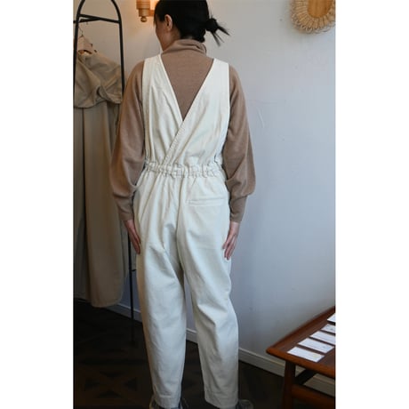 miho umezawa 14W corduroy salopette pants ivory　medium