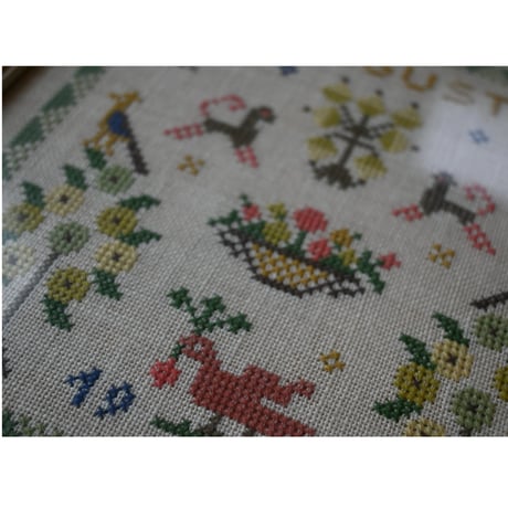 Vintage danish fremme emboridery tapestry ’August’