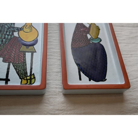 Stig Lindberg 'karneval' small rectangler plate