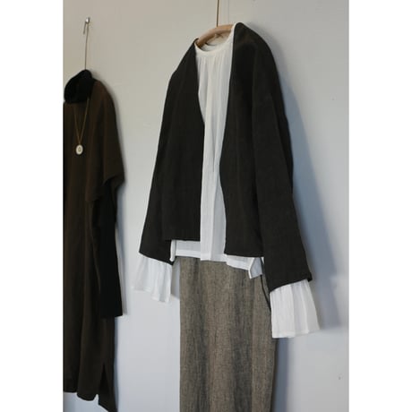 miho umezawa linen bamboo  V-neck jacket