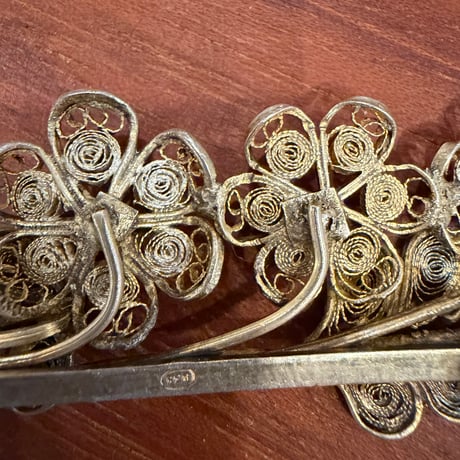 VIntage silver filigree bouquet brooch