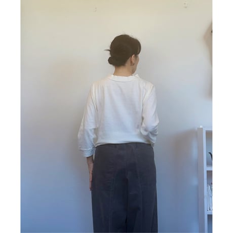 miho umezawa 14W corduroy  cocoon wide pants blue grey tall