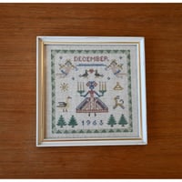 Vintage danish fremme emboridery tapestry 'December'