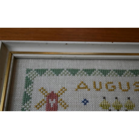 Vintage danish fremme emboridery tapestry ’August’