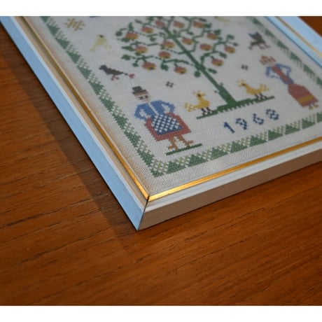 Vintage danish fremme emboridery tapestry 'September'