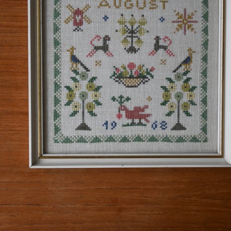 Vintage danish fremme emboridery tapestry ’August’