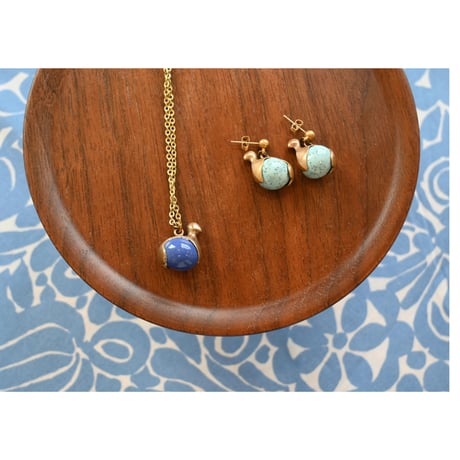 vintage  Töyri Bird Bronze Necklace  blue