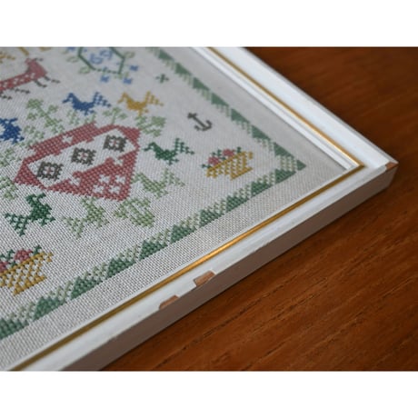 Vintage danish fremme emboridery tapestry 'April'