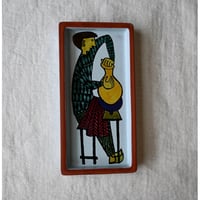 Stig Lindberg 'karneval' small rectangler plate