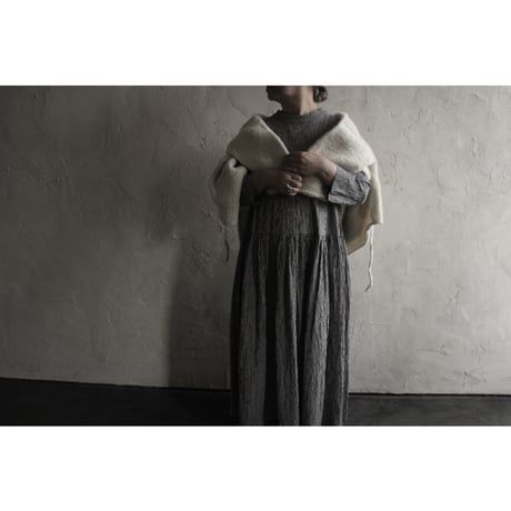 BUMPY COTTON SWITCHING GATHER ONE PIECE / GAUZE#