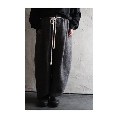 Shetland Wool Linen Rope Belt Easy Sarouel Pants / 〼〼:masumasu