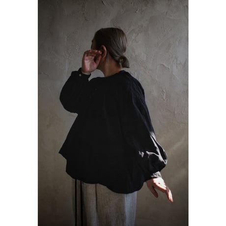 ANTIQUE JACOUARD CHURCH SMOCK BLOUSE / GAUZE#