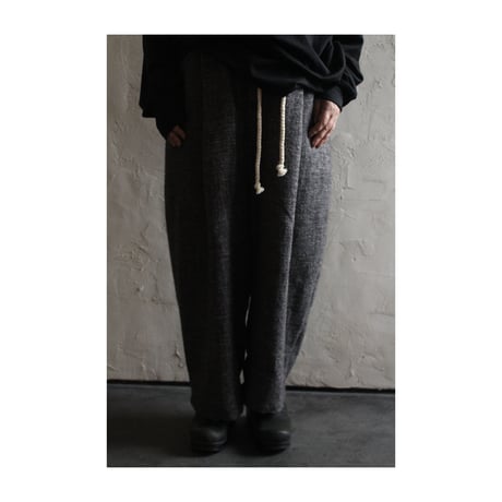 Shetland Wool Linen Rope Belt Easy Sarouel Pants / 〼〼:masumasu