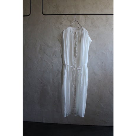 TINY FRILL NO SLEEVE GATHER DRESS / GAUZE#