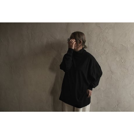 Super100s WOOL PlatingTurtleneck L/S Logo TEE / 〼〼:masumasu